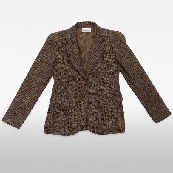 Villager Women's Brown Blazer Size 6 Notched Lapel Two-Button - Picture 1 of 12